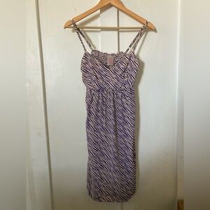 LUCY Love Tori dress babydoll shoulder straps zebra 100% rayon Large